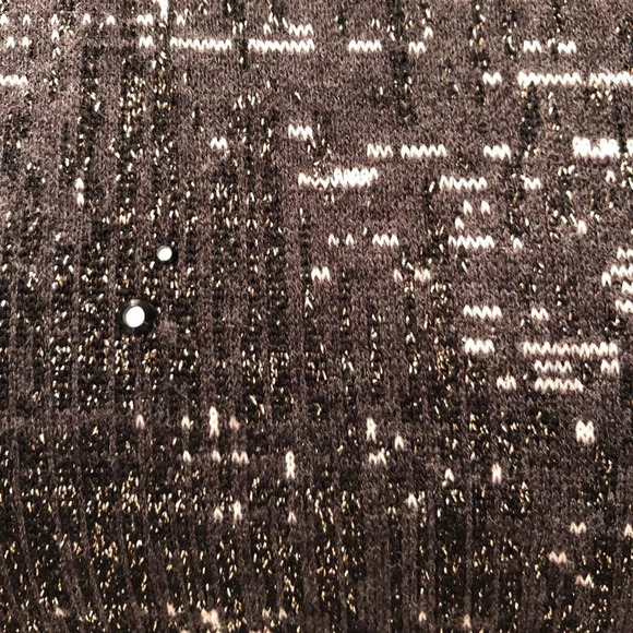 NIC+ZOE Sleeveless Crew Neck Knit Top Abstract Print w Sparkle Gray Sz M NWOT - Picture 5 of 11